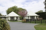 Exterior of the farmstay cottages